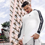 Gym Fitness Quick Dry Shirt Men Running Sport Long Sleeves T-shirt Trackwear Tee Tops Autumn Male Bodybuilding Training Clothing